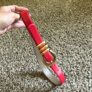 Vintage Liz Claiborne red leather belt